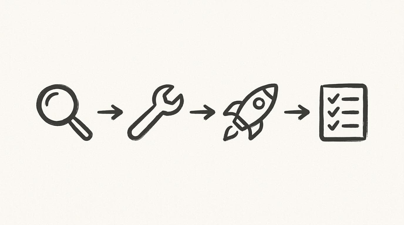 SEO 최적화 진단부터 배포까지 반복 사이클 다이어그램